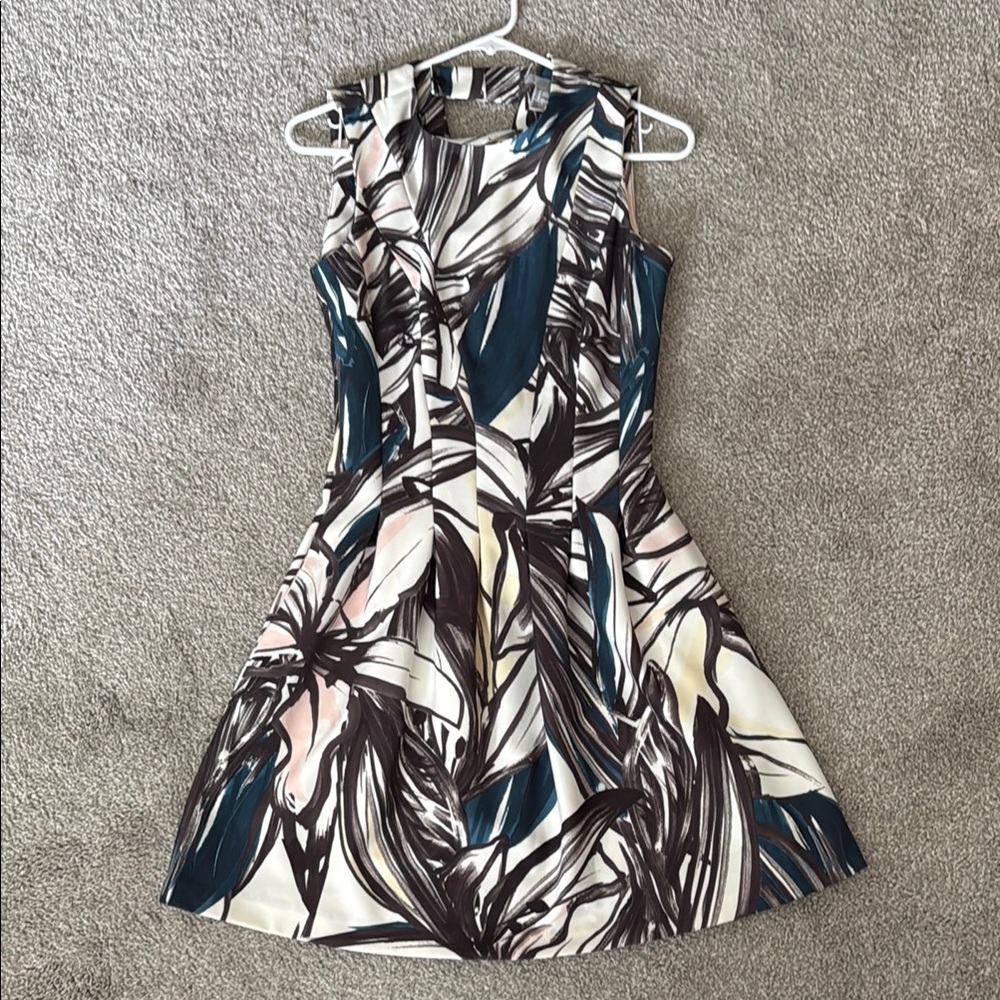 H&M Black and White Cowl Neck Mini Dress